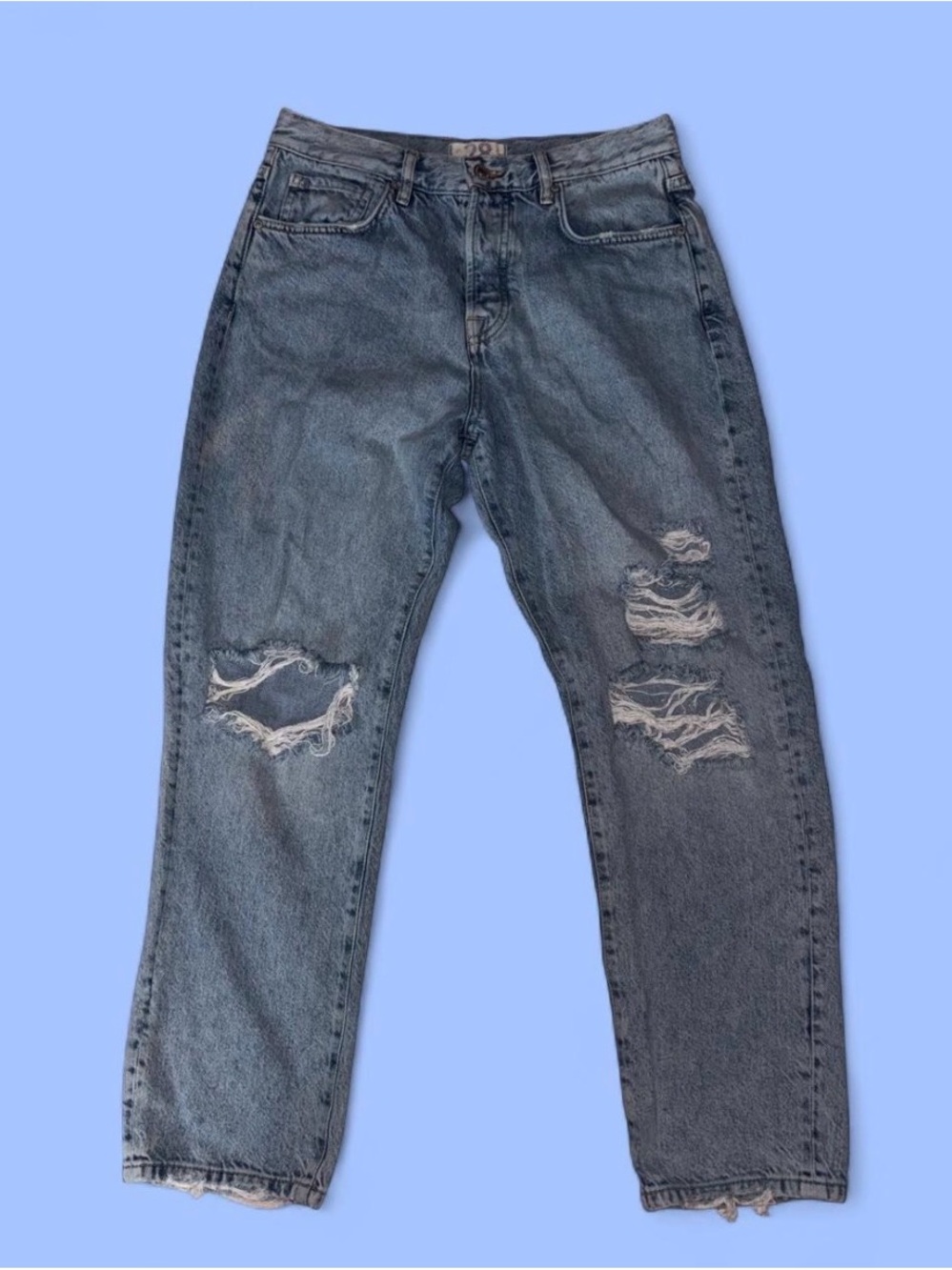 We The Free Women's Distressed Light Blue Boyfriend Jeans